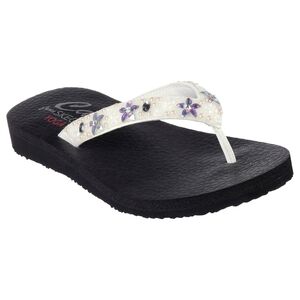 Skechers Size 9 White Meditation Dancing Daisy Yoga Foam Sandals